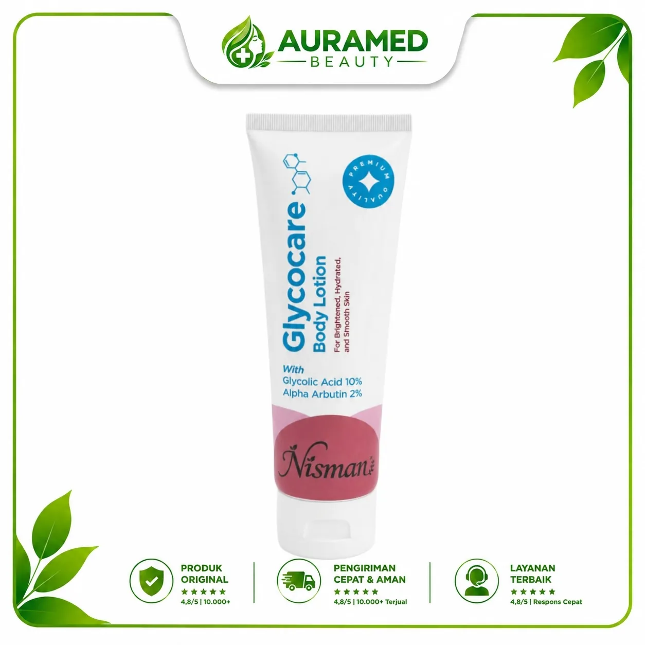 Nisman Glycocare Body Lotion Smooting & brigtening AHA 10% Glycolid Acid With alpha Arbutin 2%
